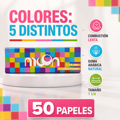Papelillo 5 Colores Moon 1 1/4