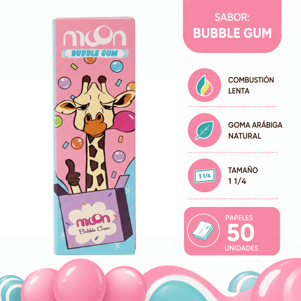 Papelillo Saborizado Bubble Gum Moon 1 1/4